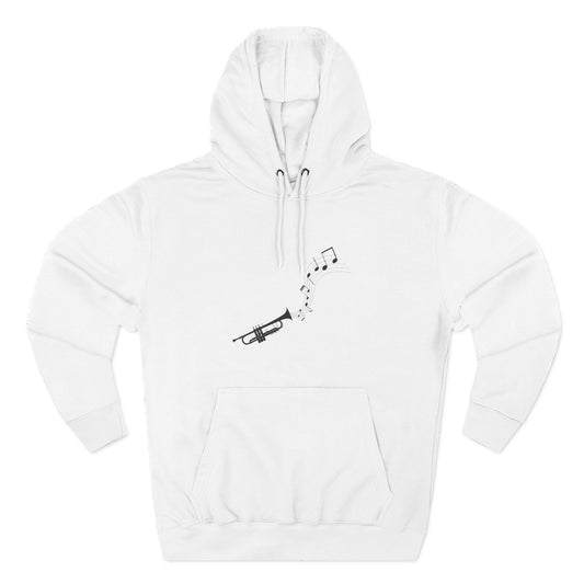 Trumpet Music Notes Hoodie — Minimalist Jazz Instrument Pullover