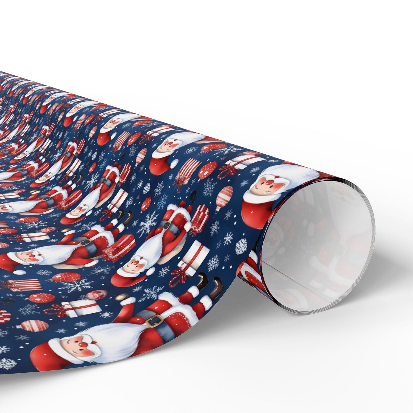 Santa Pattern Wrapping Paper Roll — Festive Christmas Gift Wrap