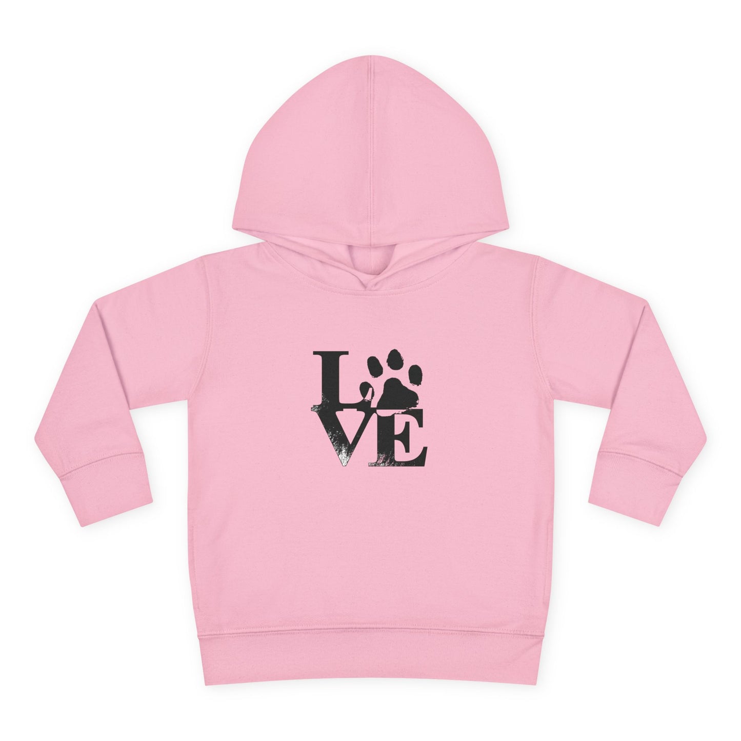 Paw Print Love Toddler Fleece Hoodie, Cute Kids Sweatshirt, Animal Lover Gift, Pet Lover Apparel, Cozy Toddler Hoodie
