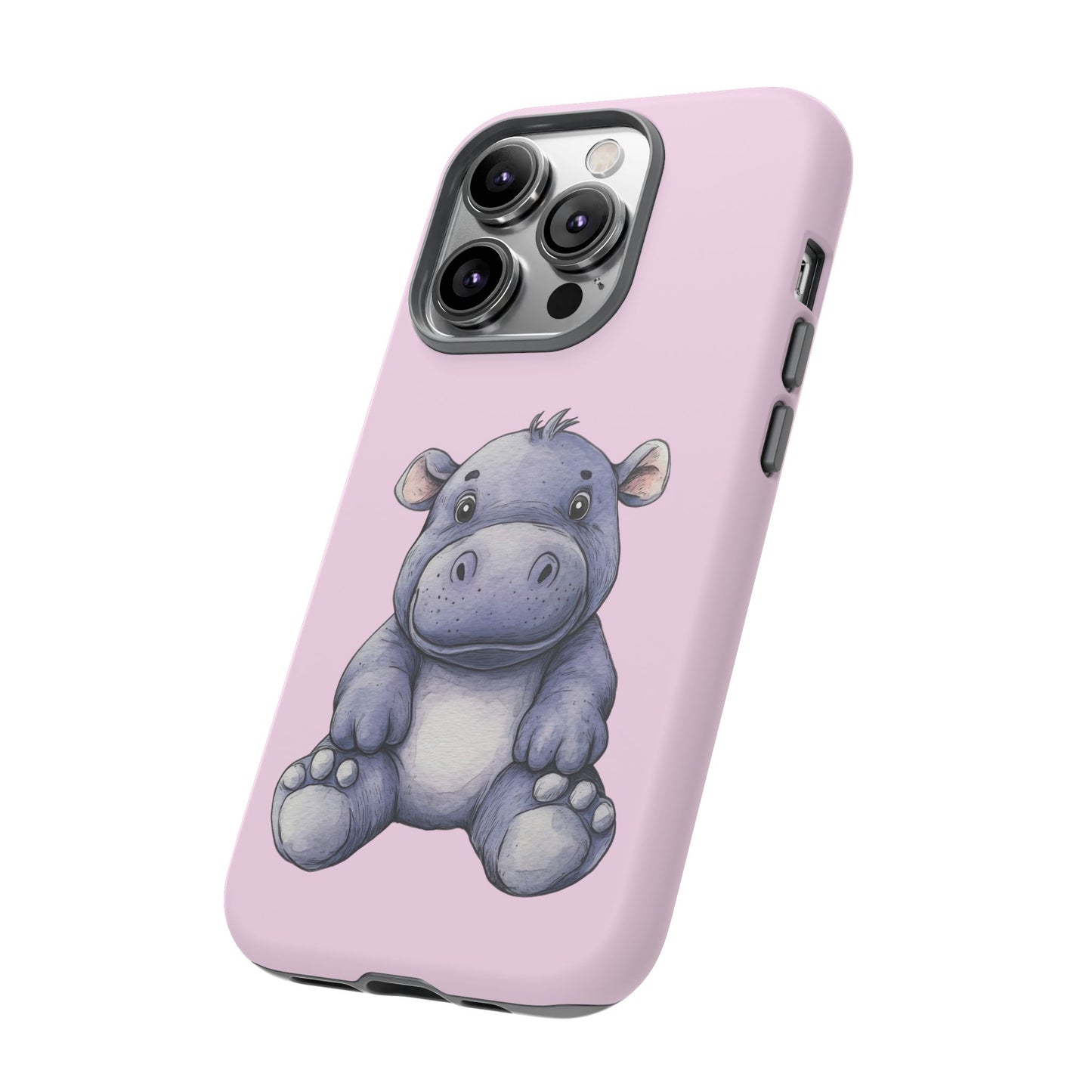 Cute Hippo Phone Case - Tough Cases, Animal Phone Cover, Kawaii Accessories, Gifts for Kids, Unique Tech Gear