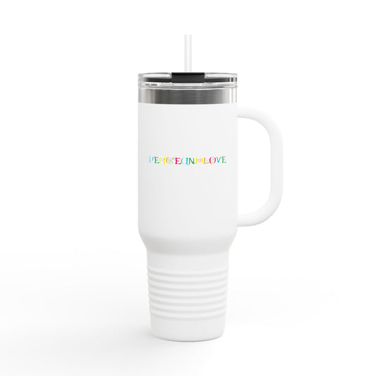 Rainbow Love Insulated Travel Mug, 40oz | Perfect Gift for Coffee Lovers | Eco-Friendly Drinkware | Travel Companion | Summer Vacation