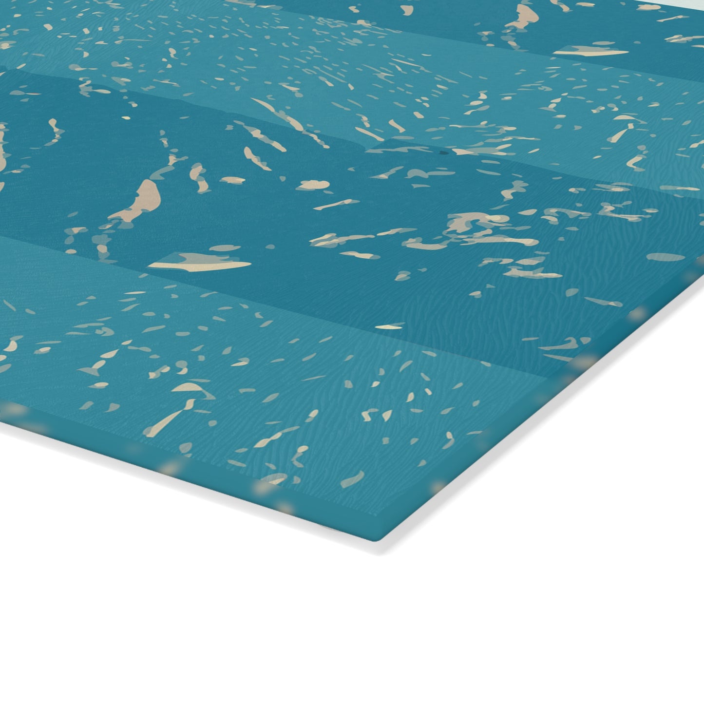Teal Marble Stripes Glass Cutting Board — Decorative Kitchen Chopping Board