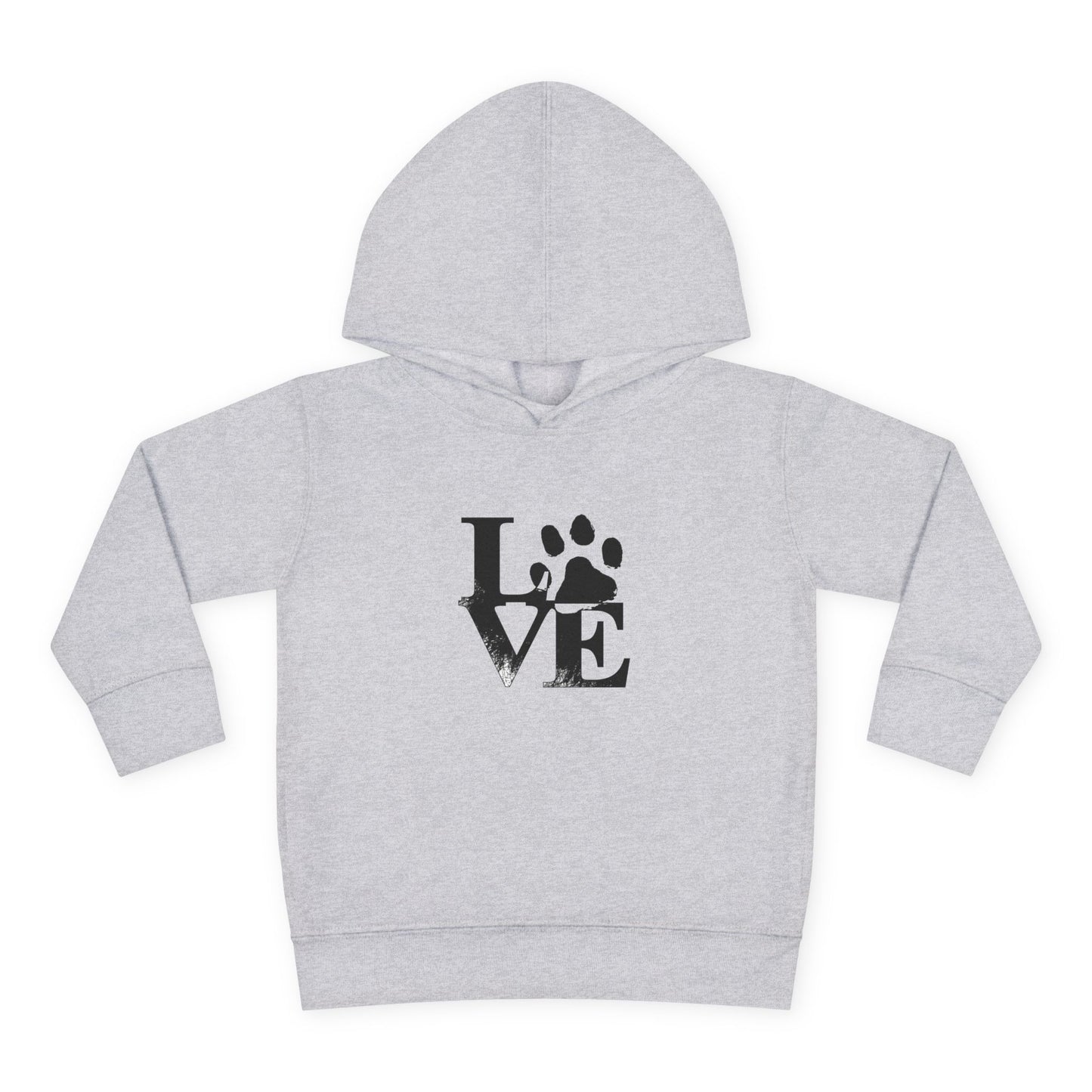 Paw Print Love Toddler Fleece Hoodie, Cute Kids Sweatshirt, Animal Lover Gift, Pet Lover Apparel, Cozy Toddler Hoodie
