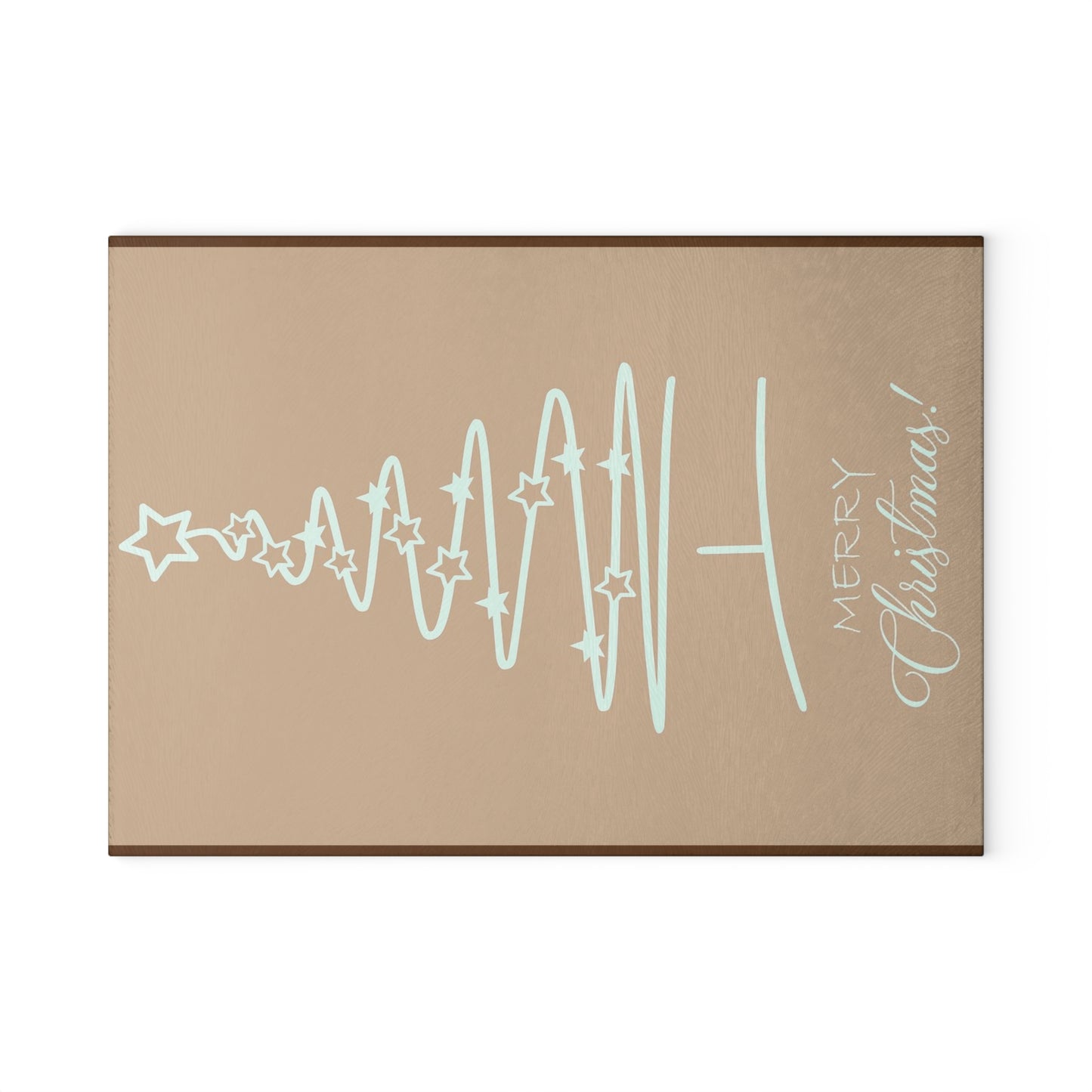 White Star Scribble Christmas Tree Glass Cutting Board