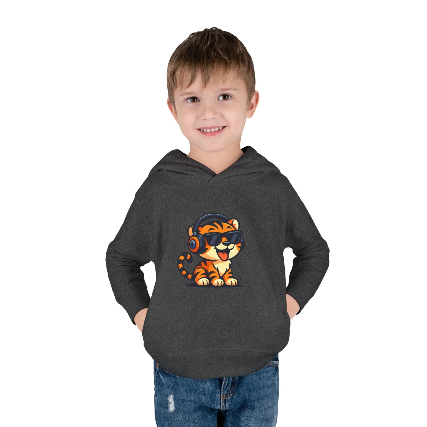 Toddler Cool Cat Fleece Hoodie - Fun Kids Apparel for Playtime, Birthday Gift, Nursery, Casual Wear, Music Lovers