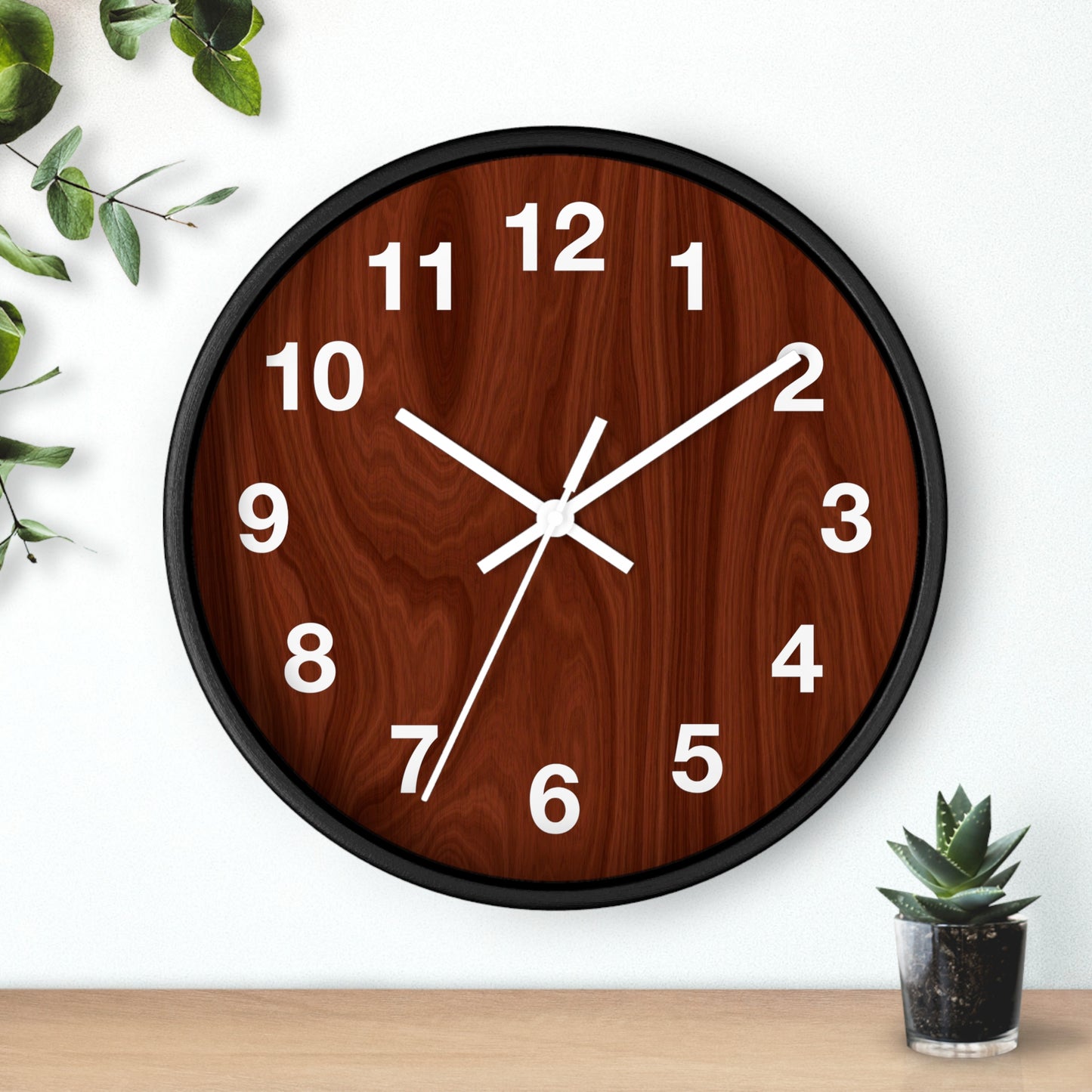 Natural Wood Wall Clock, Rustic Home Decor, Boho Style Clock, Modern Design, Gift for Housewarming, Office Clock