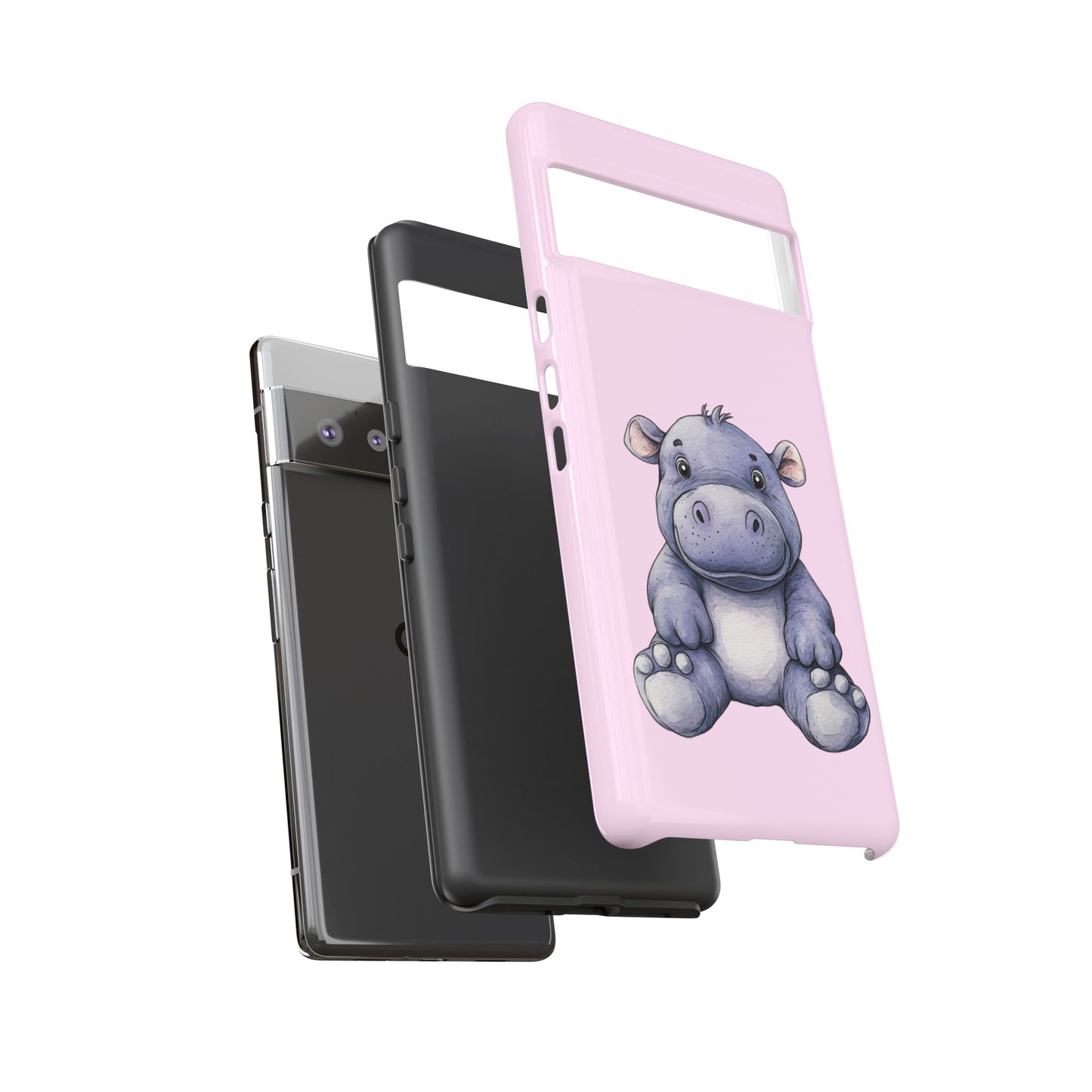 Cute Hippo Phone Case - Tough Cases, Animal Phone Cover, Kawaii Accessories, Gifts for Kids, Unique Tech Gear