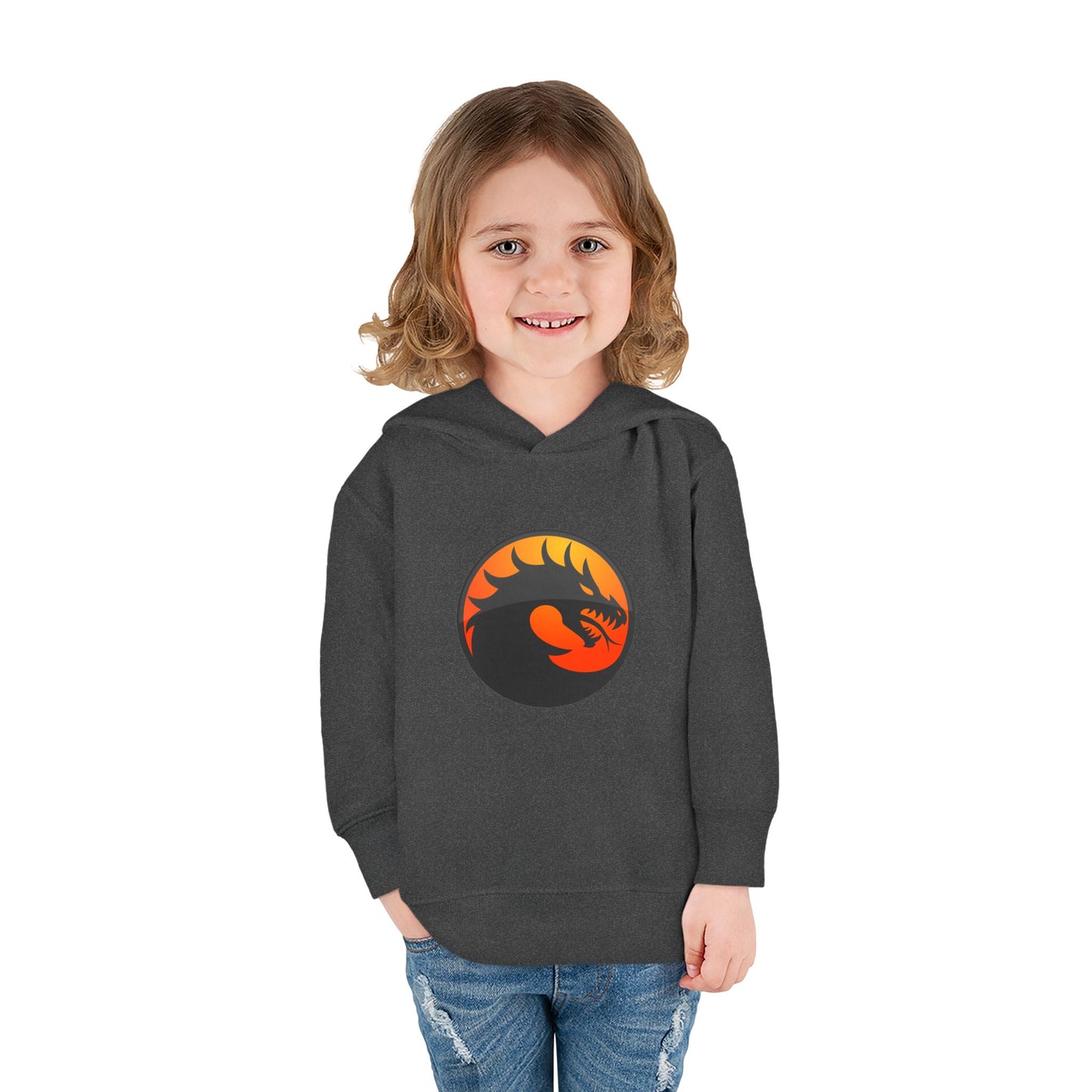 Toddler Fleece Hoodie with Dragon Design, Cozy Kids Pullover, Perfect for Playtime, Birthday Gift, Halloween Costume, Dragon Lover Apparel