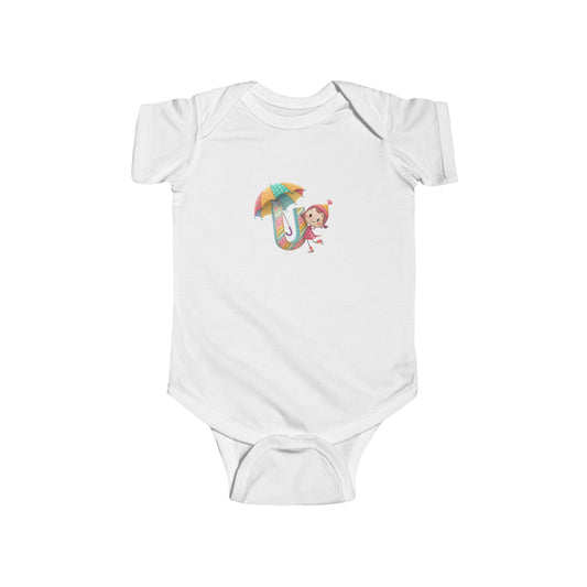 Cute Baby Bodysuit with Colorful Umbrella Design, Infant Clothing, Baby Shower Gift, Newborn Outfit, Toddler Wear, Playful Apparel