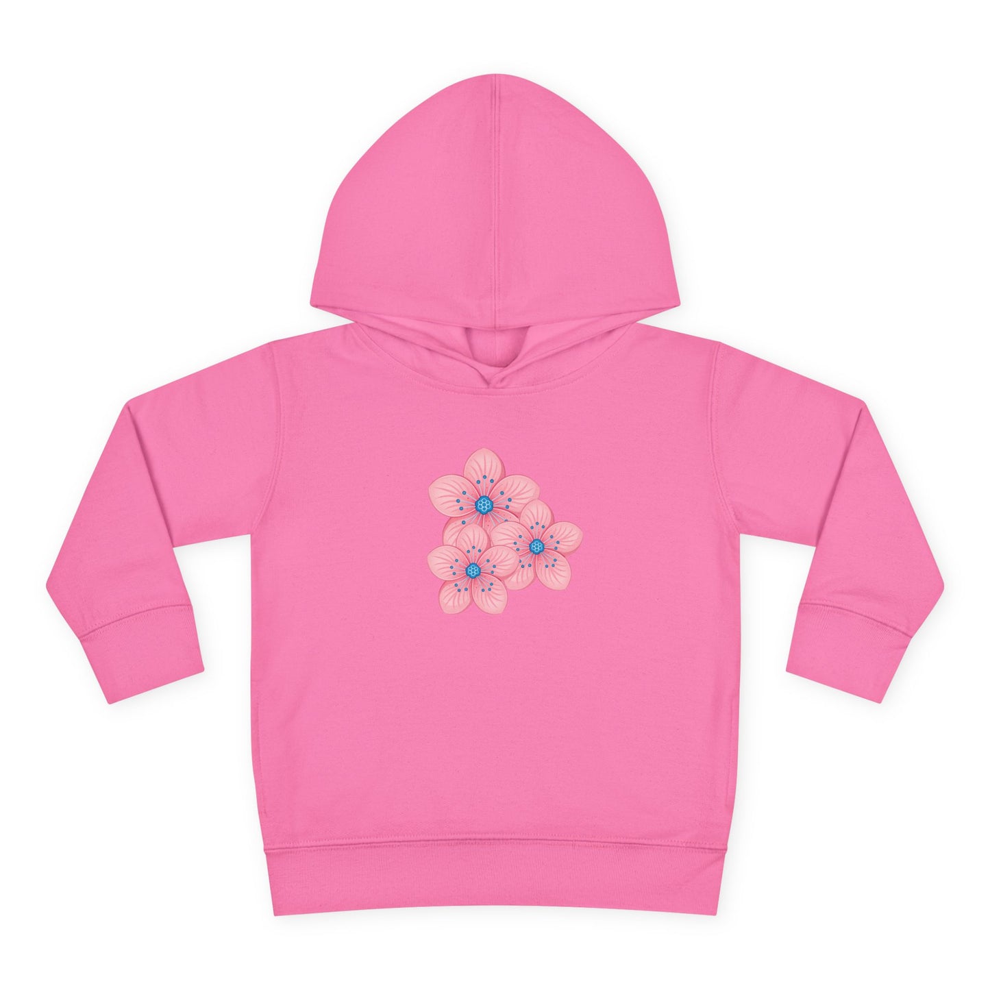 Adorable Toddler Pullover Fleece Hoodie with Pink Flower Design, Kids Sweatshirt, Toddler Clothing, Spring Outfit, Cute Gift for Kids