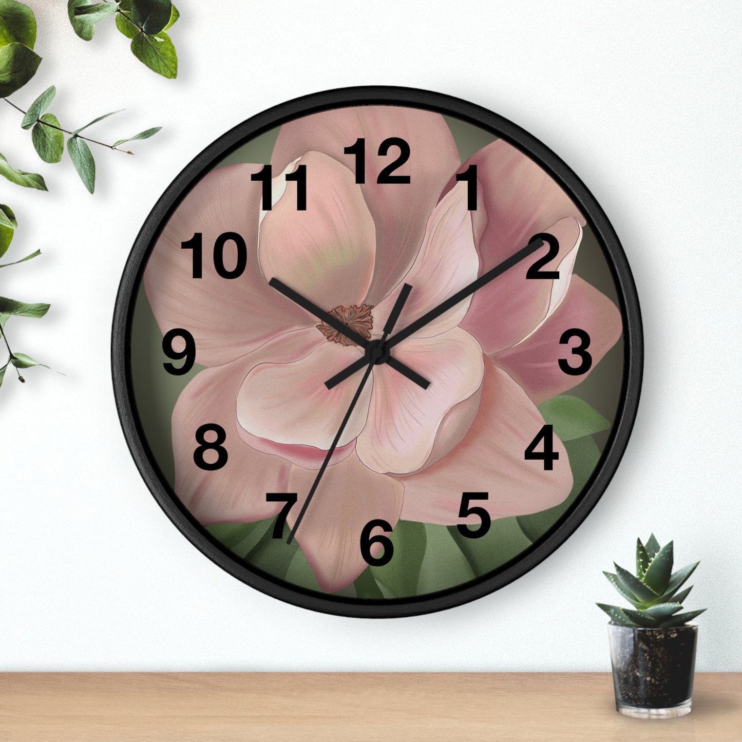 Floral Wall Clock - Elegant Timepiece, Home Decor, Gift for Flower Lovers, Mother's Day, Spring Decor, Nature Inspired