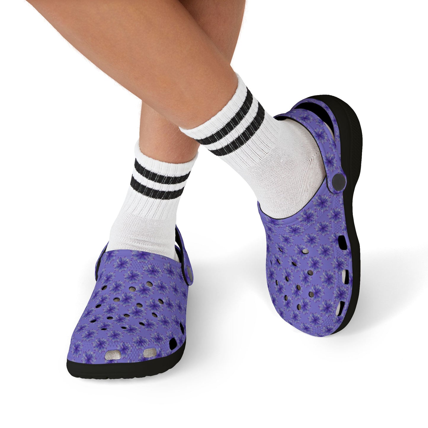 Kids Purple Tie-Dye EVA Foam Clogs — Lightweight Waterproof Garden & Play Shoes