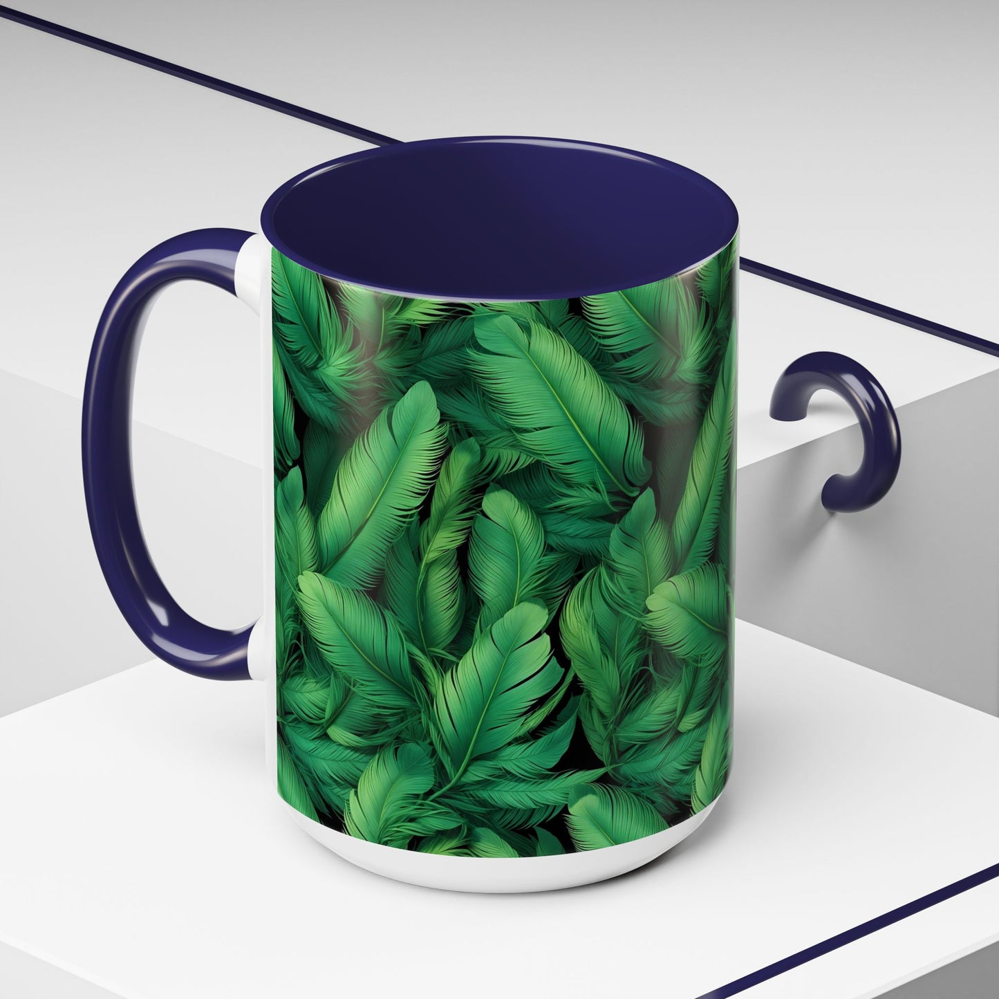 Tropical Leaf Coffee Mug - Green Botanical Drinkware, Ideal Gift for Nature Lovers, Home Decor, Tropical Theme, Eco-Friendly Beverage