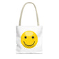 Smiley Face Tote Bag, Eco-Friendly Shopping Bag, Fun Beach Bag, Gift for Teens, Happy Tote for Everyday Use