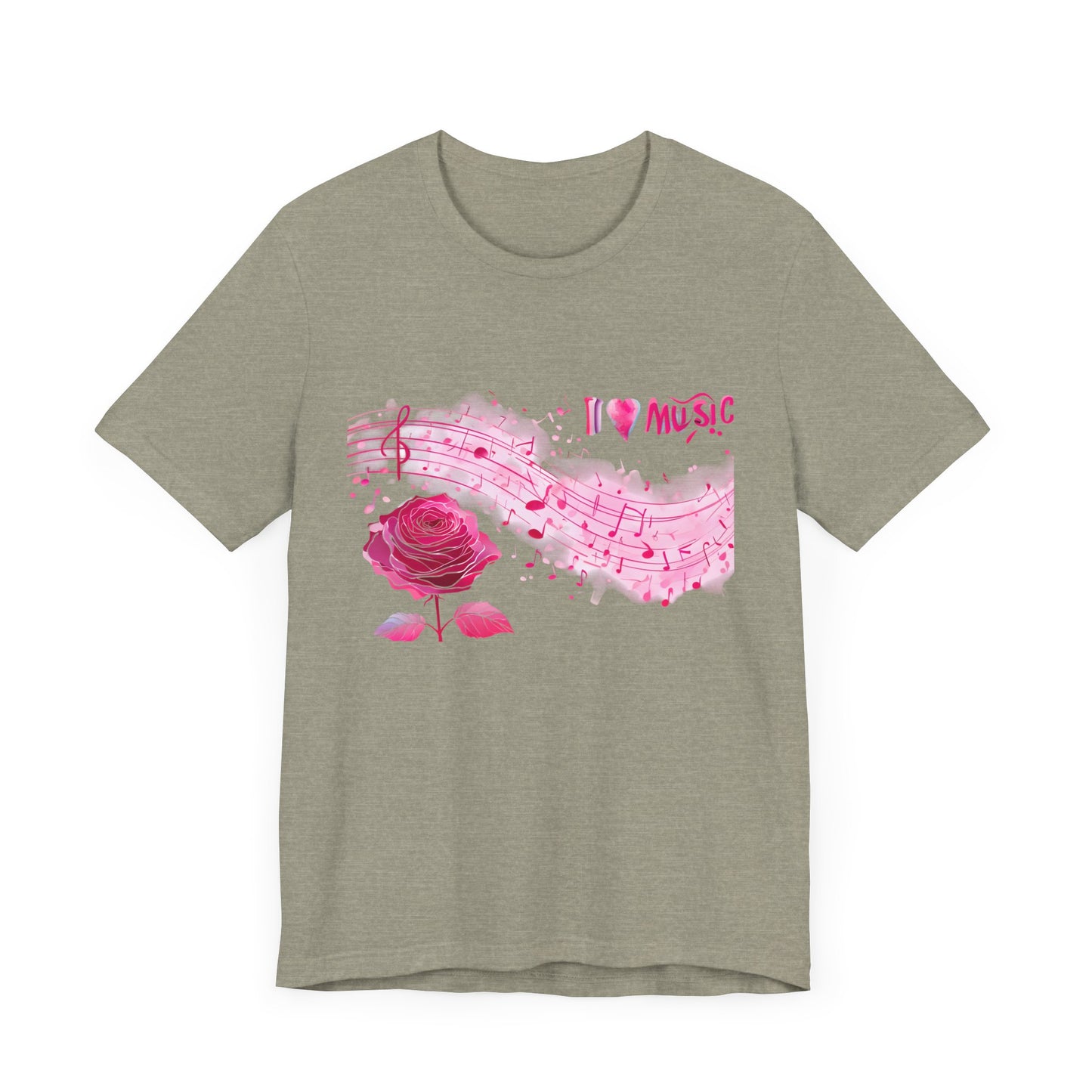 I Love Music Tee, Music Lover Shirt, Floral Music Notes Top