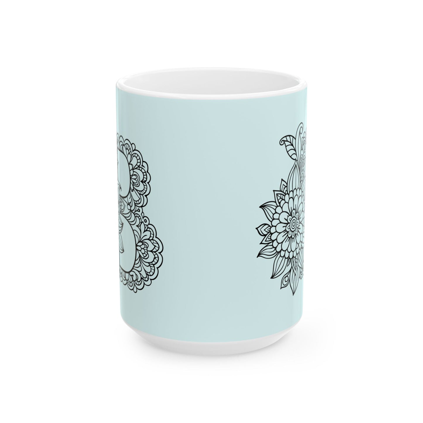 Mandala Design Ceramic Mug -Letter B Relaxing Gift for Tea Lovers, Coffee Enthusiasts, Home Decor, Perfect for Holidays, Zen Vibe