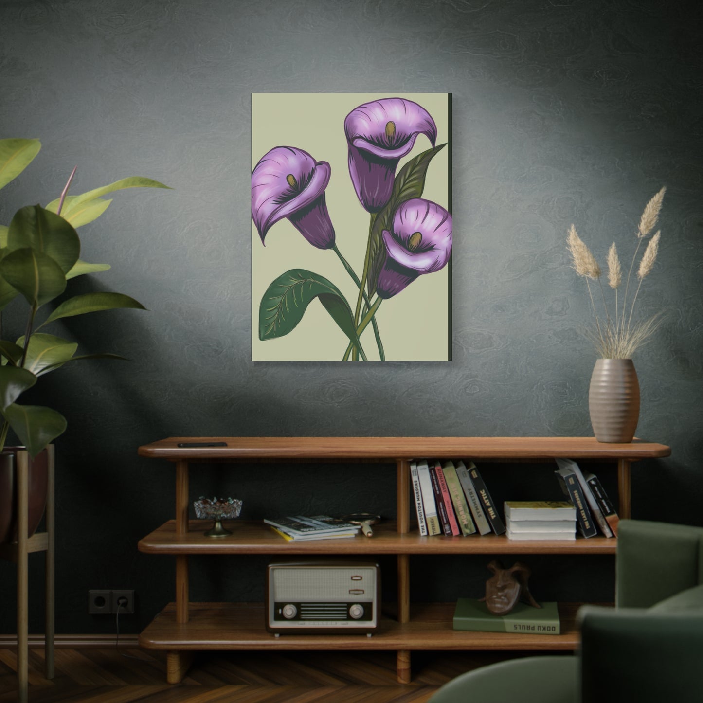 Copy of Matte Canvas, Stretched, 1.25" Purple Flowers