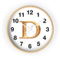Elegant Initial D Wall Clock, Personalized Home Decor, Modern Timepiece, Gift for Her, Study Room Wall Art, Unique Design