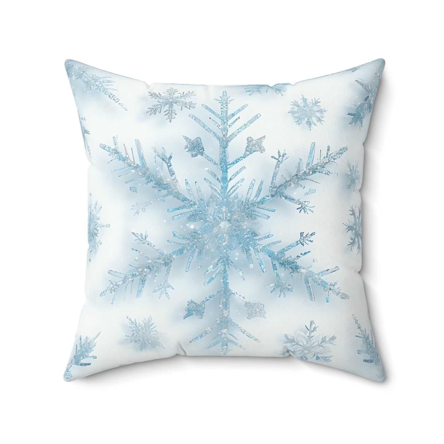 Winter Snowflake Faux Suede Pillow, Cozy Home Decor, Winter Decoration, Holiday Gift, Snow Themed Cushion