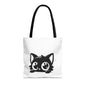 Adorable Cat Face Tote Bag | Cute Kitten Shopping Bag | Gift for Cat Lovers | Everyday Use | Eco-Friendly Accessory