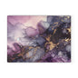 Purple Marble Glass Cutting Board – Abstract Gold Vein Kitchen Board