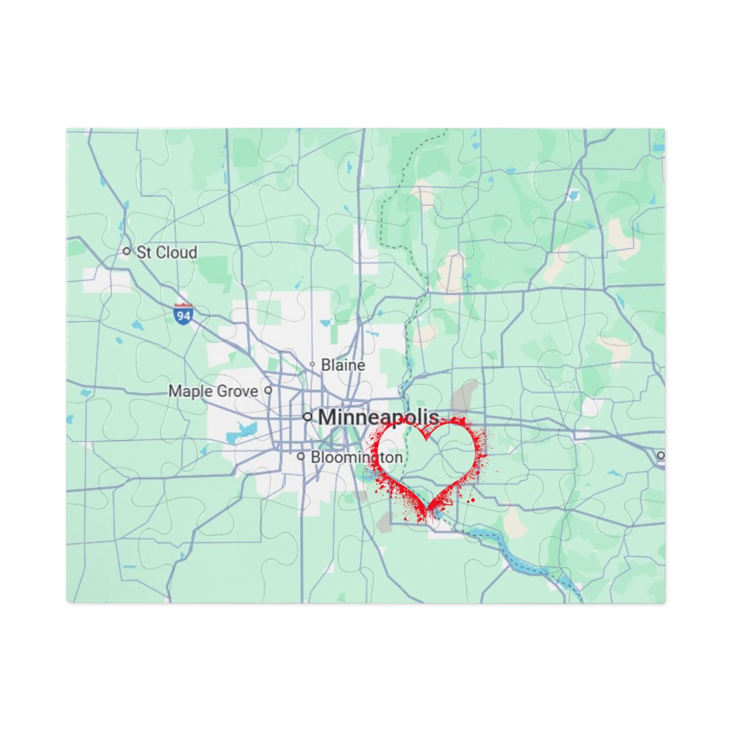 Heartwarming Minneapolis Jigsaw Puzzle with Tin, Personalized Gift, Home Decor, Family Activity, Travel Souvenir, Map Puzzle
