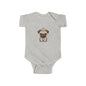 Cute Pug Infant Bodysuit, Baby Shower Gift, Newborn Outfit, Dog Lover Apparel, Funny Baby Clothes
