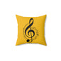 Musical Notes Square Pillow  - Yellow