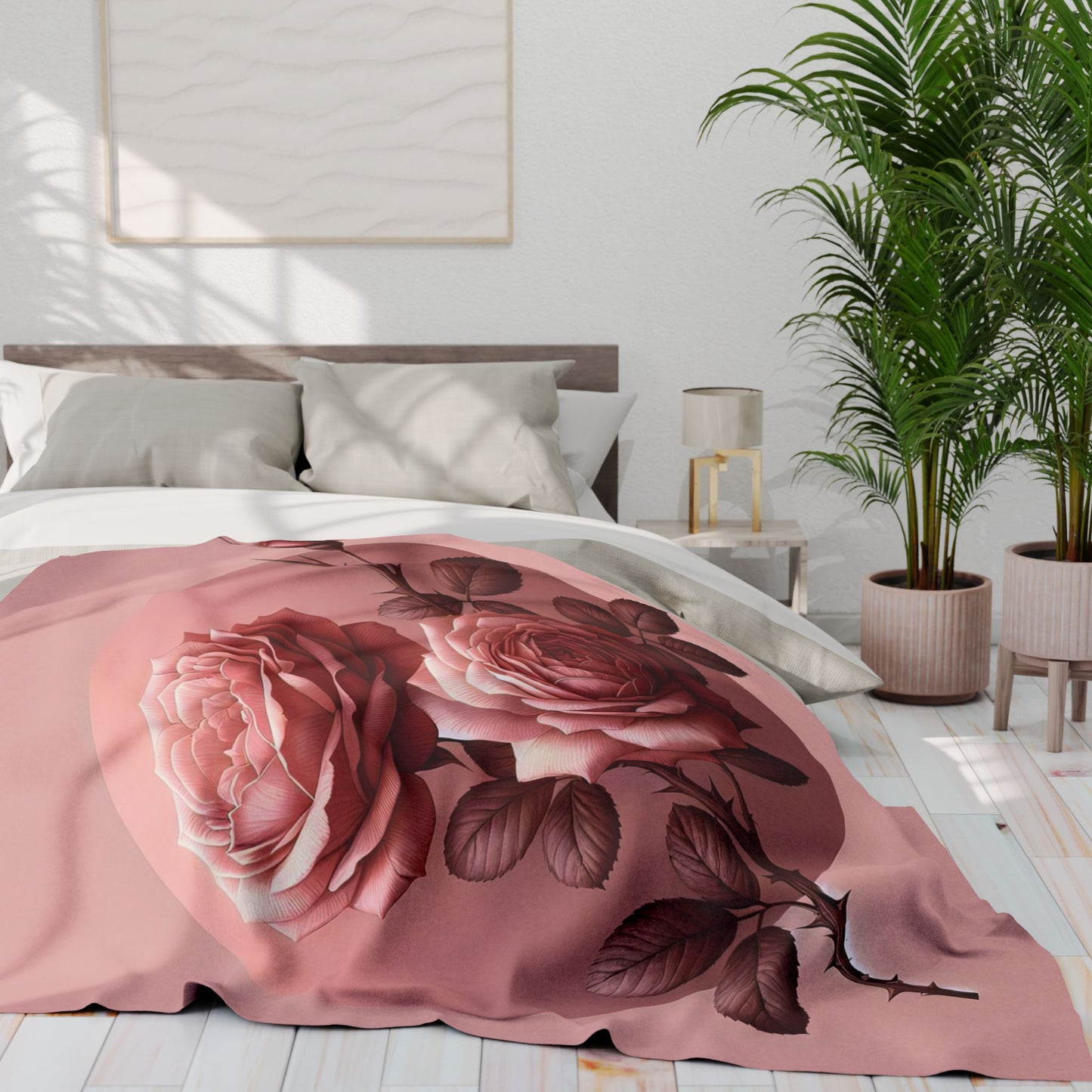 Rose Petal Arctic Fleece Blanket, Cozy Throw Blanket, Floral Home Decor, Gift for Her, Wedding Present, Winter Warmth