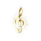 Elegant Musical Note Stickers, Gold Treble Clef, Decor for Musicians, Laptops, Journals, Gifts for Music Lovers