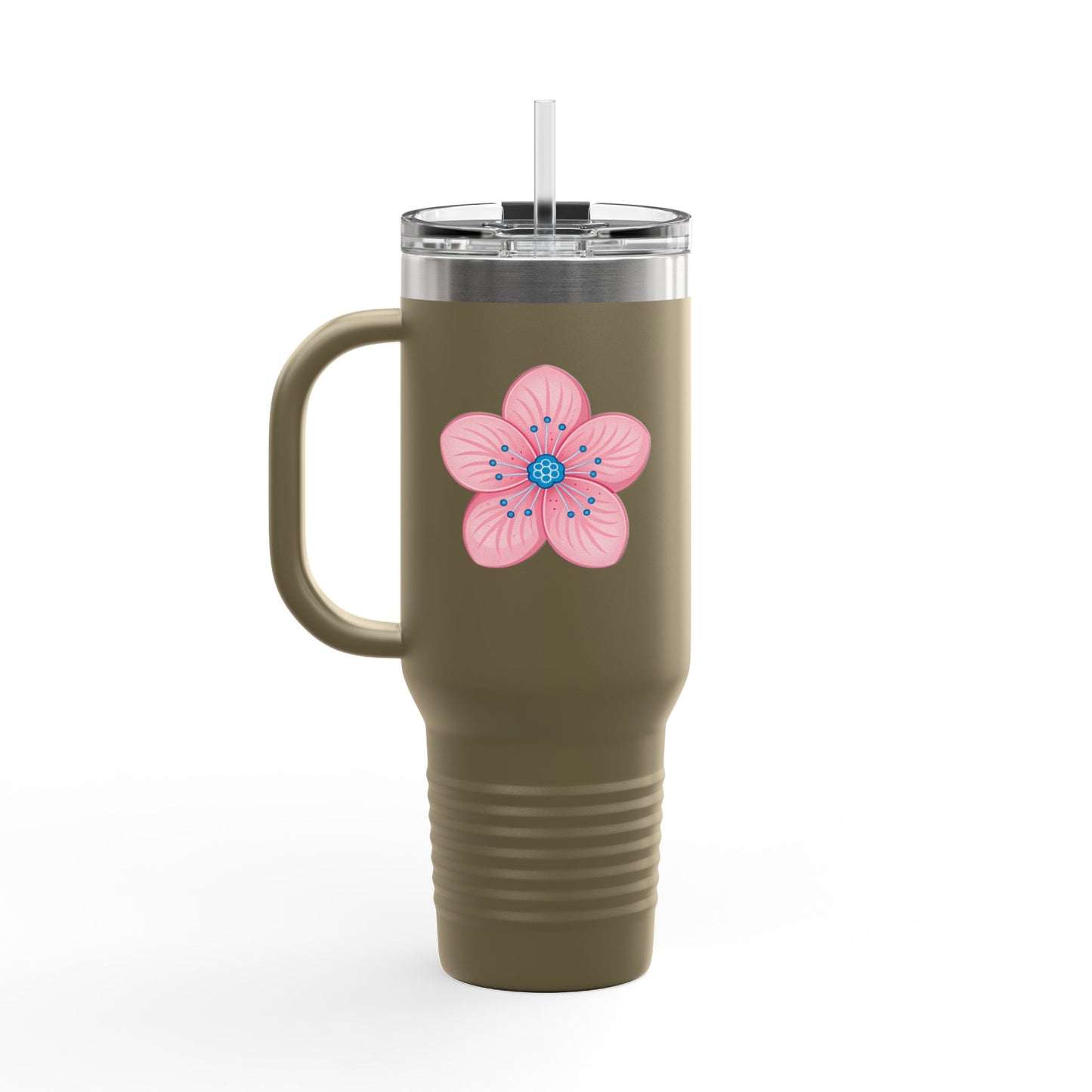 Charming Floral Insulated Travel Mug | 40oz Coffee Cup, Personalized Gift, Summer Hydration, Eco-Friendly Drinkware, Perfect for Road Trips