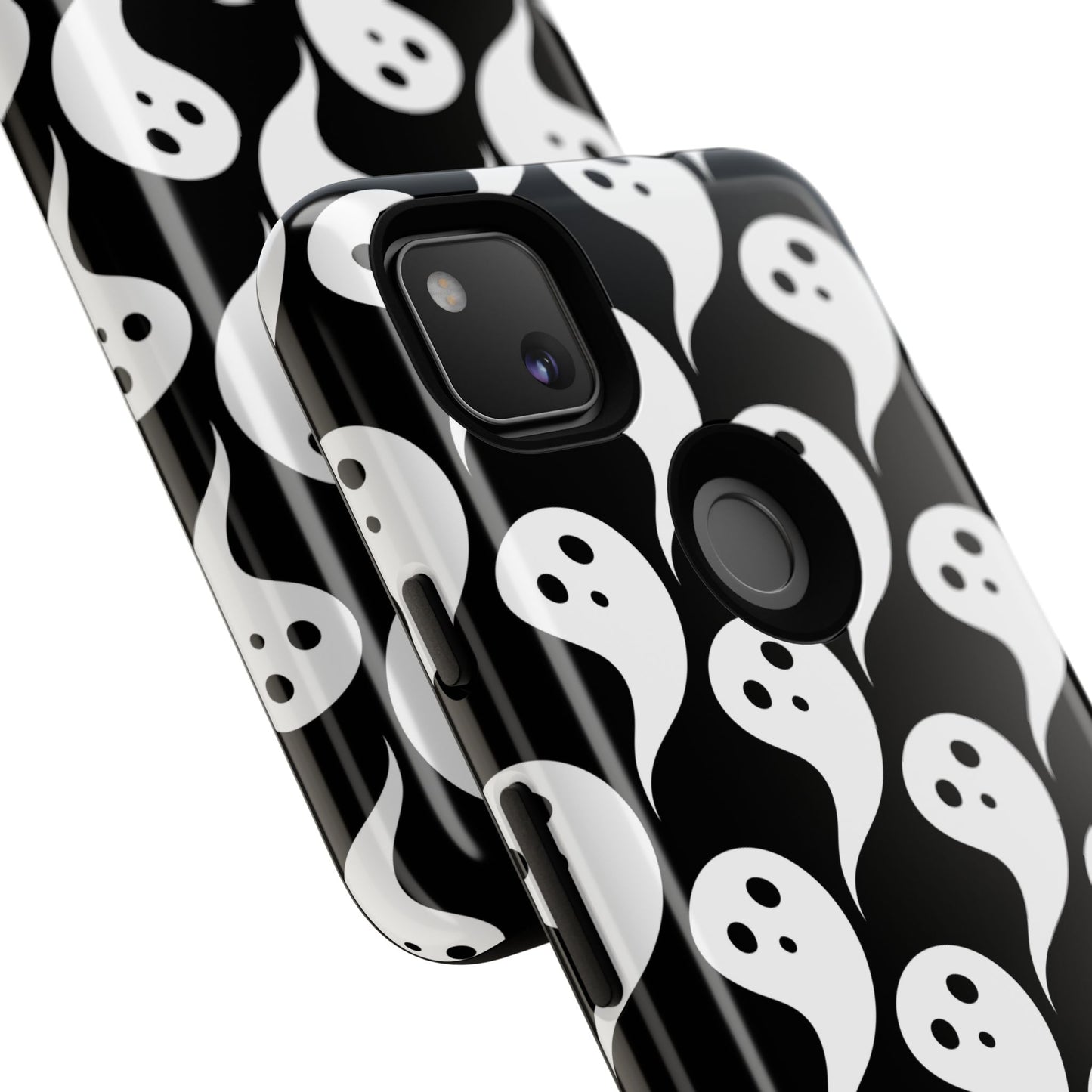 Ghost Pattern Phone Case, Cute Ghost Cell Phone Cover, Halloween Accessory, Spooky Gift, Black and White Phone Case