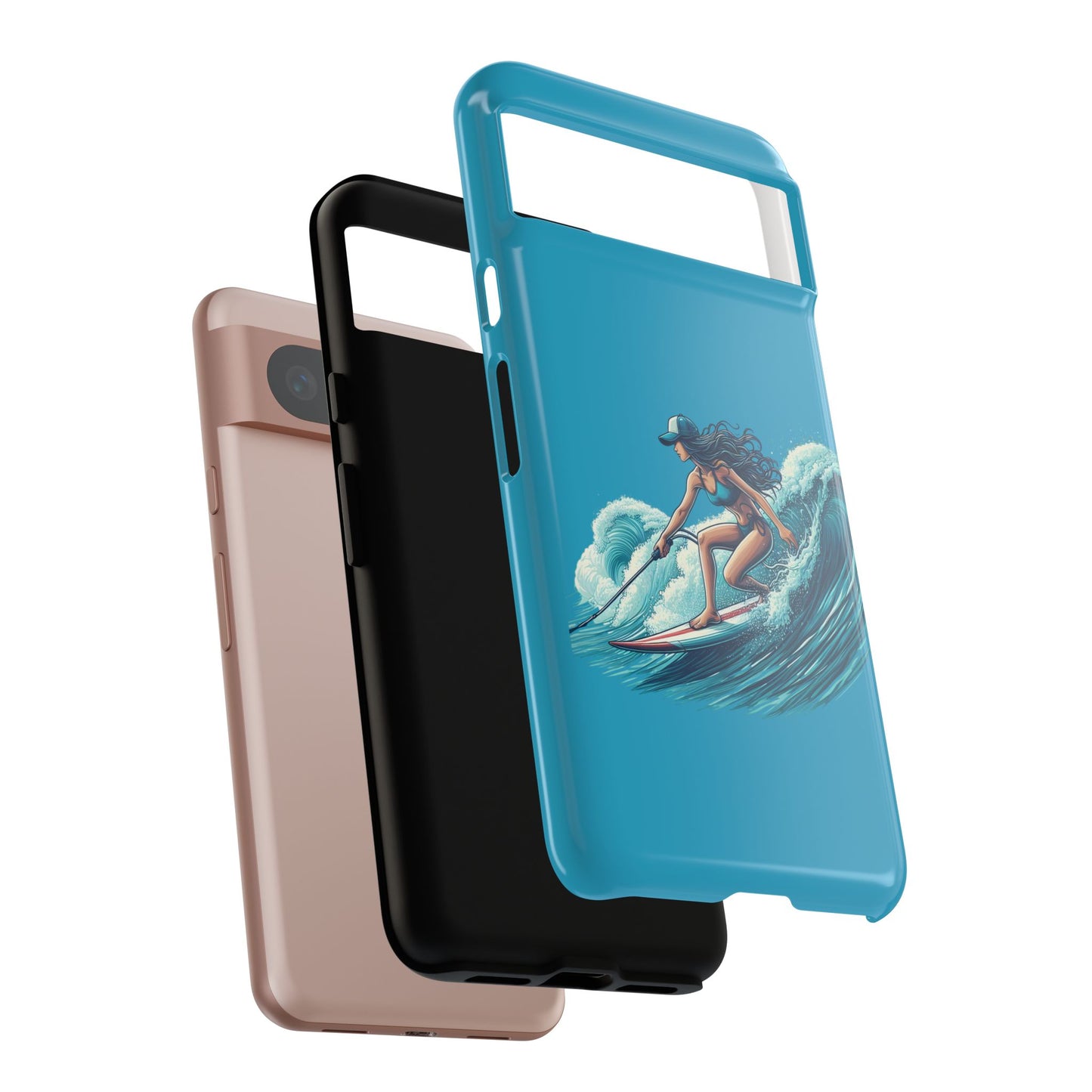 Surfing Phone Case, Coastal Vibes Phone Cover, Tough Cases for Beach Lovers, Ocean Art Phone Accessories, Summer Gift Idea