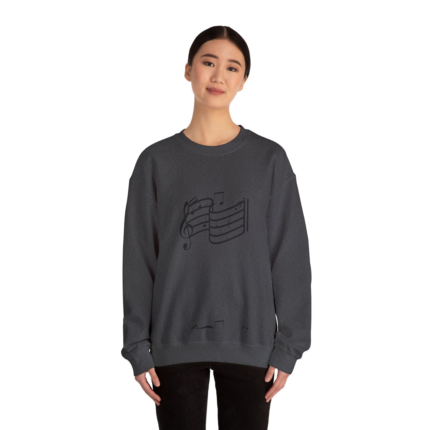Music Notes Crewneck Sweatshirt – Minimal Sheet Music Design