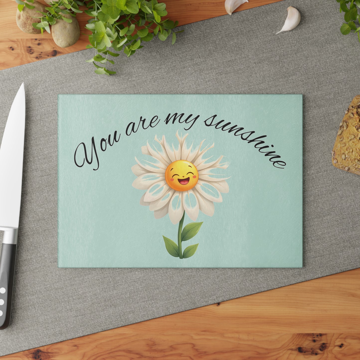 Cheerful Glass Cutting Board – You Are My Sunshine