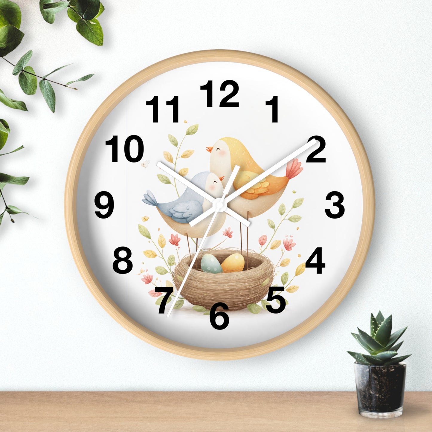 Charming Bird Nest Wall Clock | Nature-Inspired Decor, Gift for Bird Lovers, Home Decoration, Springtime Gift, Unique Wall Art