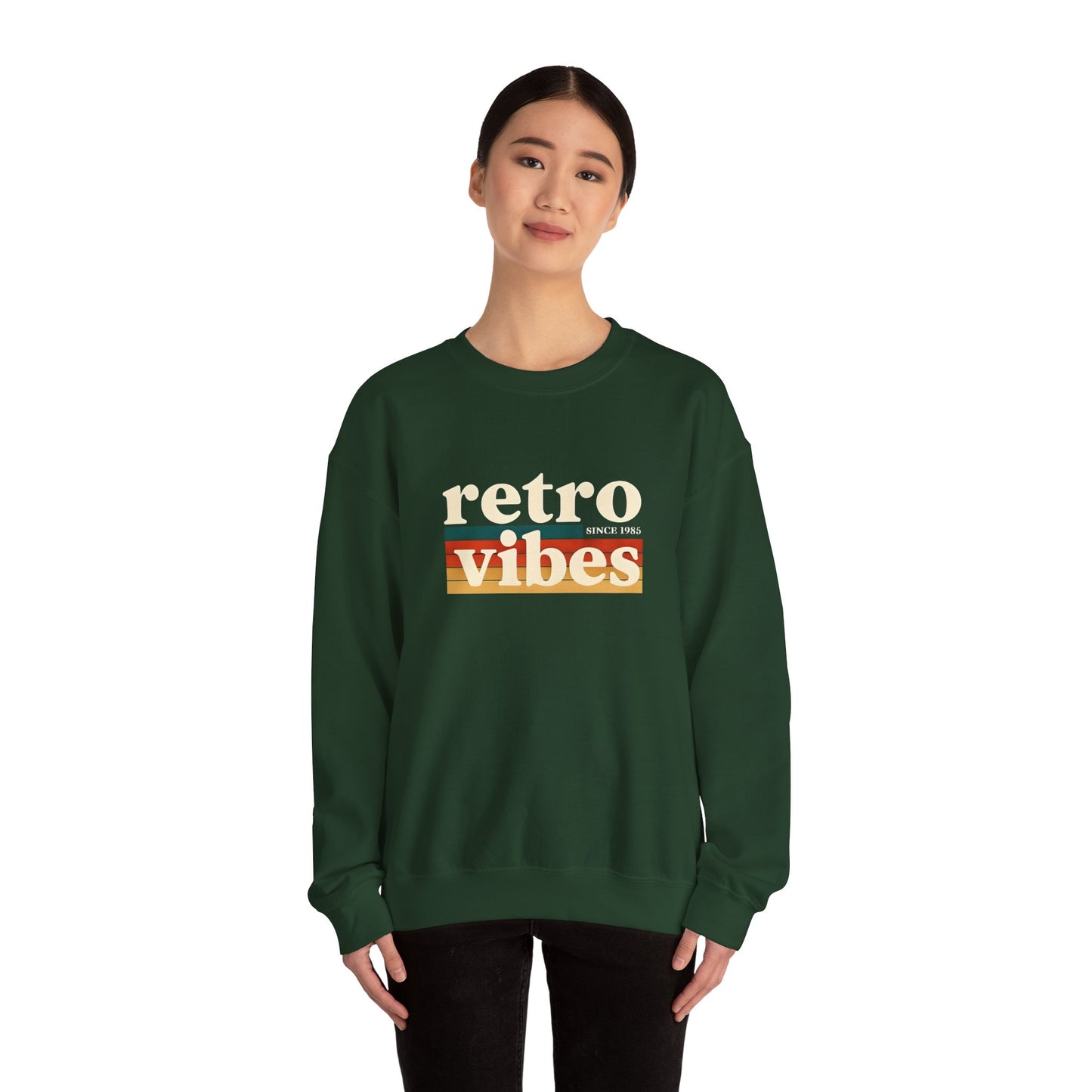 Retro Vibes Crewneck Sweatshirt, Unisex Vintage Style, Cozy Fall Fashion, Gift for Music Lovers, Chill Weekend Wear