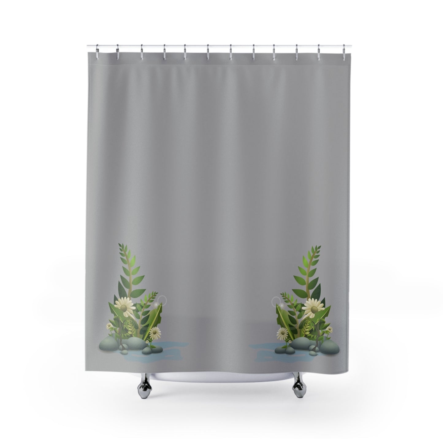 Serene Nature Shower Curtain, Botanical Bathroom Decor, Floral Shower Curtains, Spa Vibe Home Decor, Luxe Bath Accessories