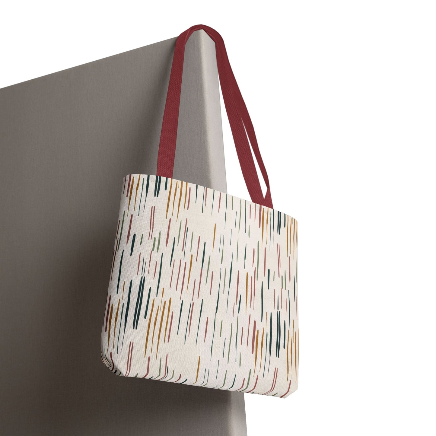 Earth Tones Abstract Stripe Tote Bag — Minimalist Boho Canvas Shopper