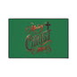 Christmas Floor Mat - "Merry Christmas" Script with Cross, Heavy-Duty Holiday Doormat