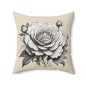 Elegant Floral Rose Pillow, Home Decor, Gift for Her, Cozy Living Room Accent, Wedding Decoration, Interior Design