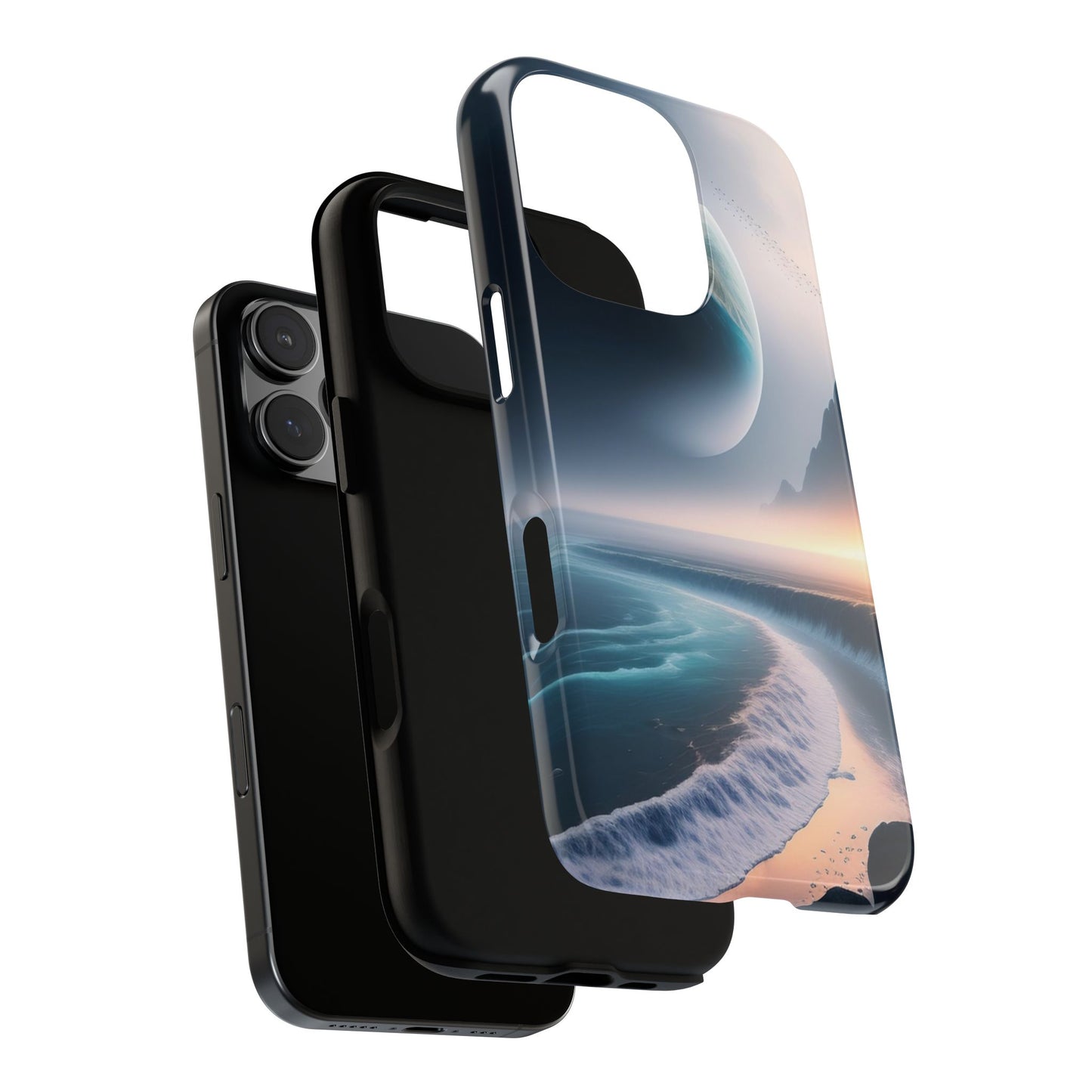 Galaxy Ocean Phone Case — Surreal Planet Beach Tough Case