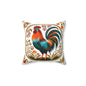 Rooster Decorative Pillow — Colorful Folk Art Farmhouse Accent