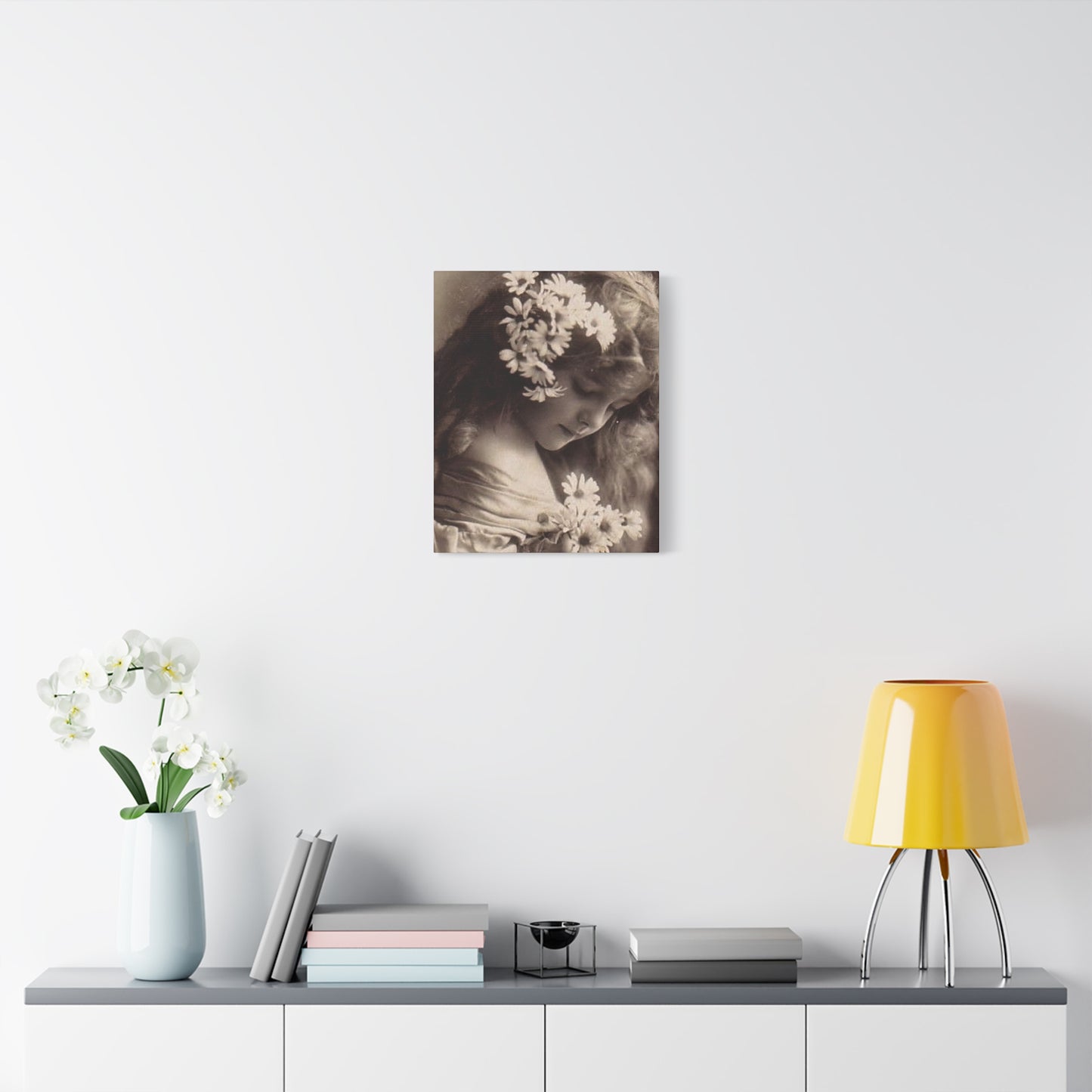 Vintage Floral Portrait Canvas
