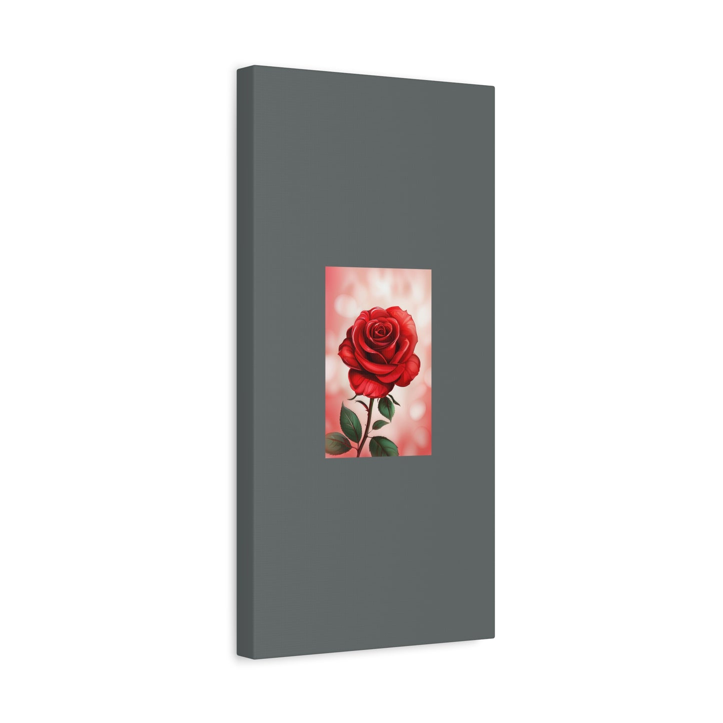 Red Rose Vertical Matte Canvas Print — Romantic Floral Wall Art