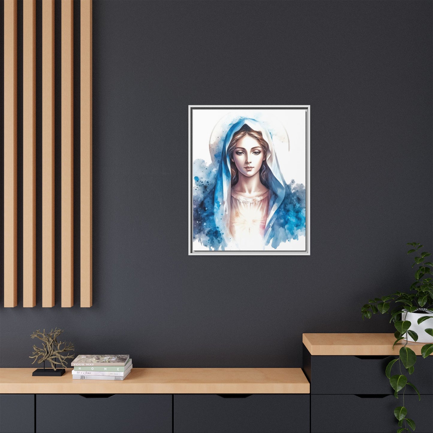 Framed Canvas Art Print, Spiritual Decor, Religious Artwork, Wall Decor, Gift for Faith, Elegant Home Decoration
