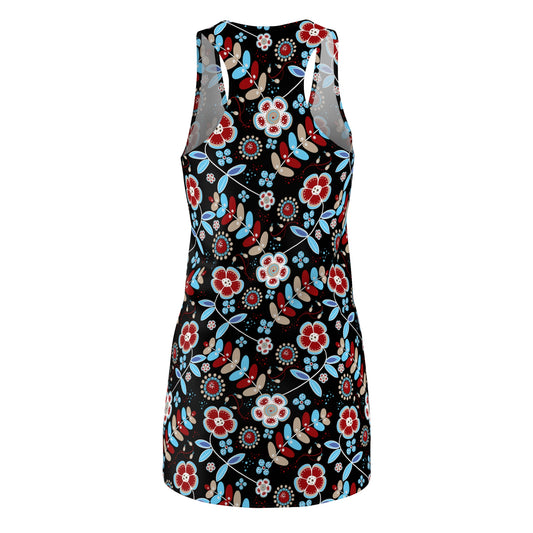 Floral Racerback Dress, Summer Dress, Vacation Outfit, Casual Wear, Gift for Her, Beach Dress