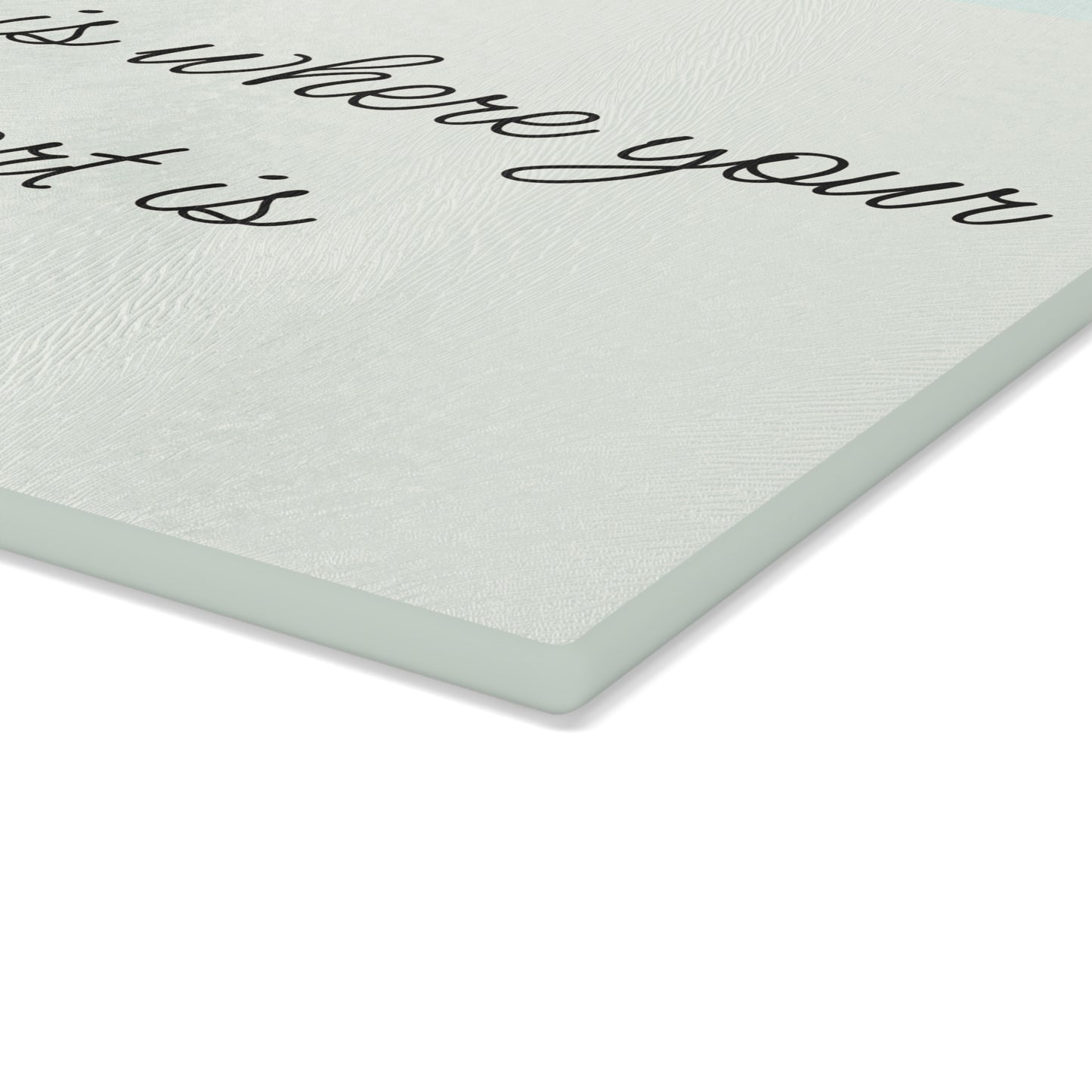 Home is Where Your Heart Is Glass Cutting Board, Kitchen Decor, Housewarming Gift, Wedding Present, Mother's Day Gift