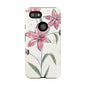Floral Phone Case with Elegant Pink Lilies, Cute Floral Accessories, Phone Protection, Gift for Her, Stylish Cell Phone Cover