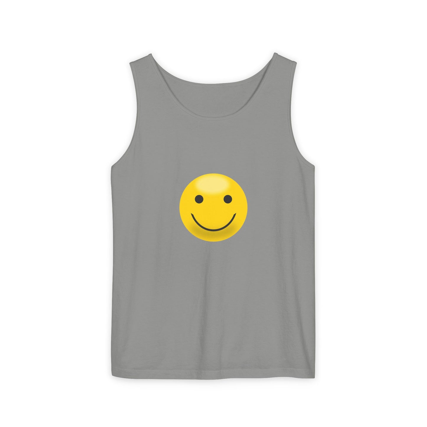 Smiley Face Tank Top, Summer Shirt, Casual Wear, Beach Outing, Gift for Friends, Positive Vibes Apparel